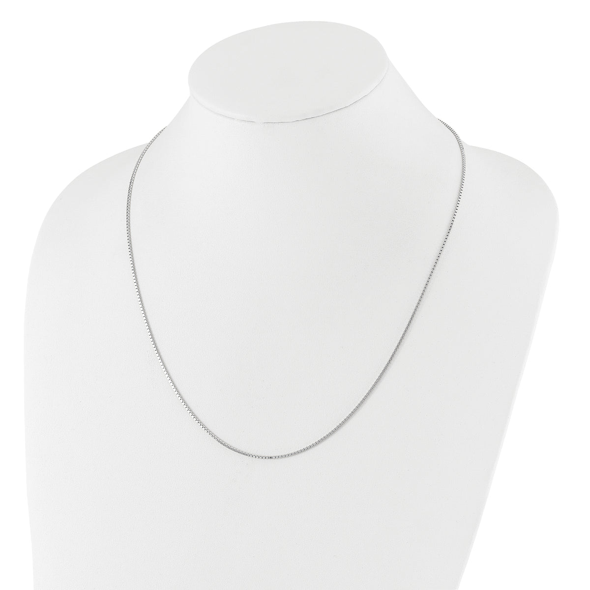 14K White Gold Adjustable 1.2mm Box Chain