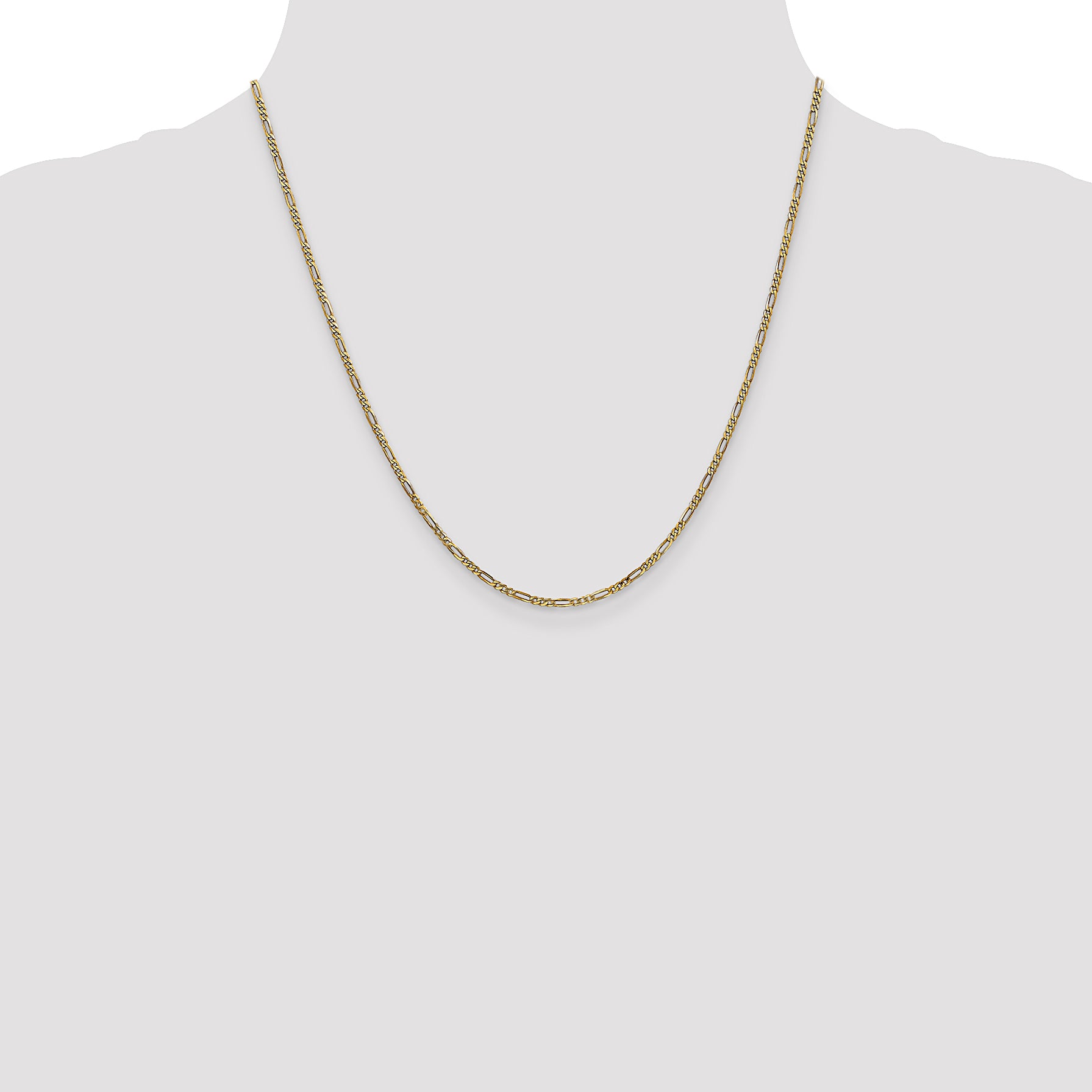 14K 1.8mm Flat Figaro Chain