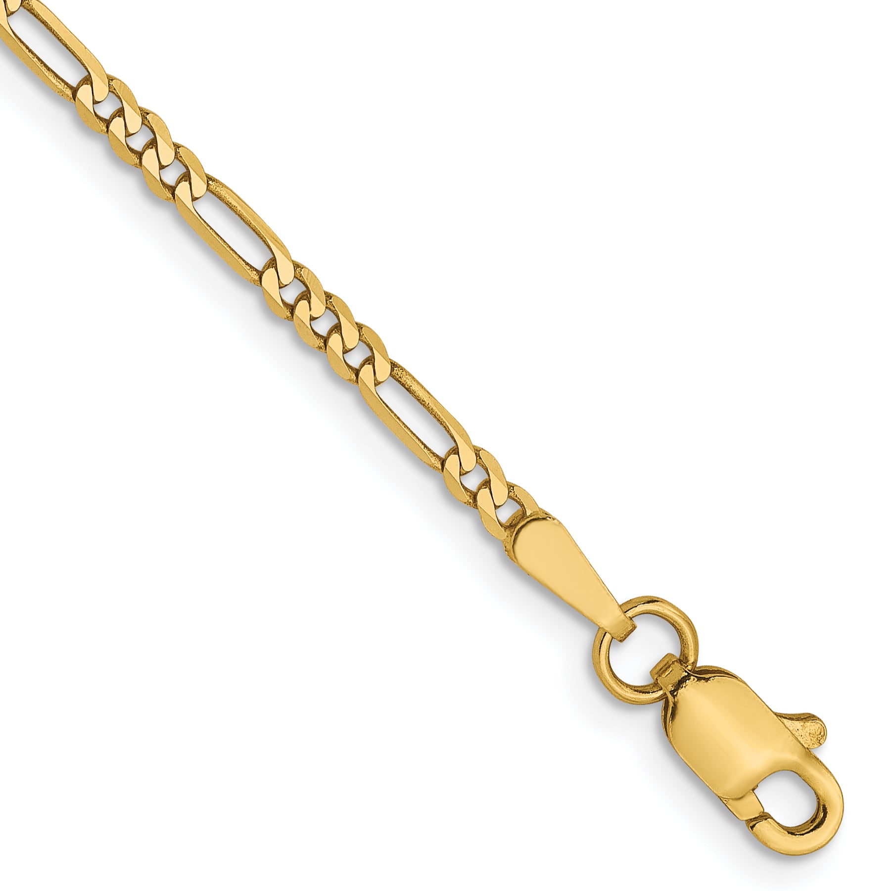 Figaro Chain in 14K Yellow Gold, Bracelet to Necklace Lengths, 1.8mm Secondary image