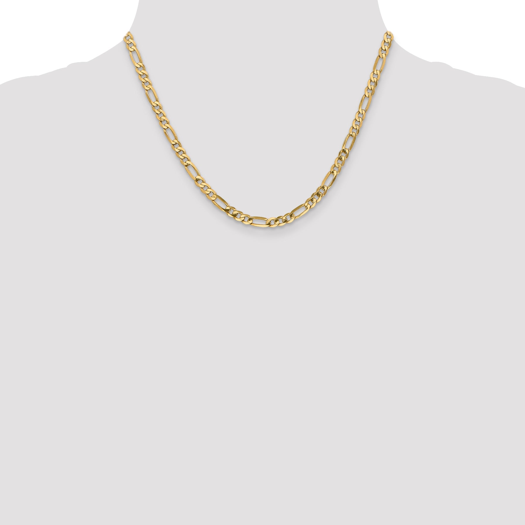 14K 5mm Flat Figaro Chain