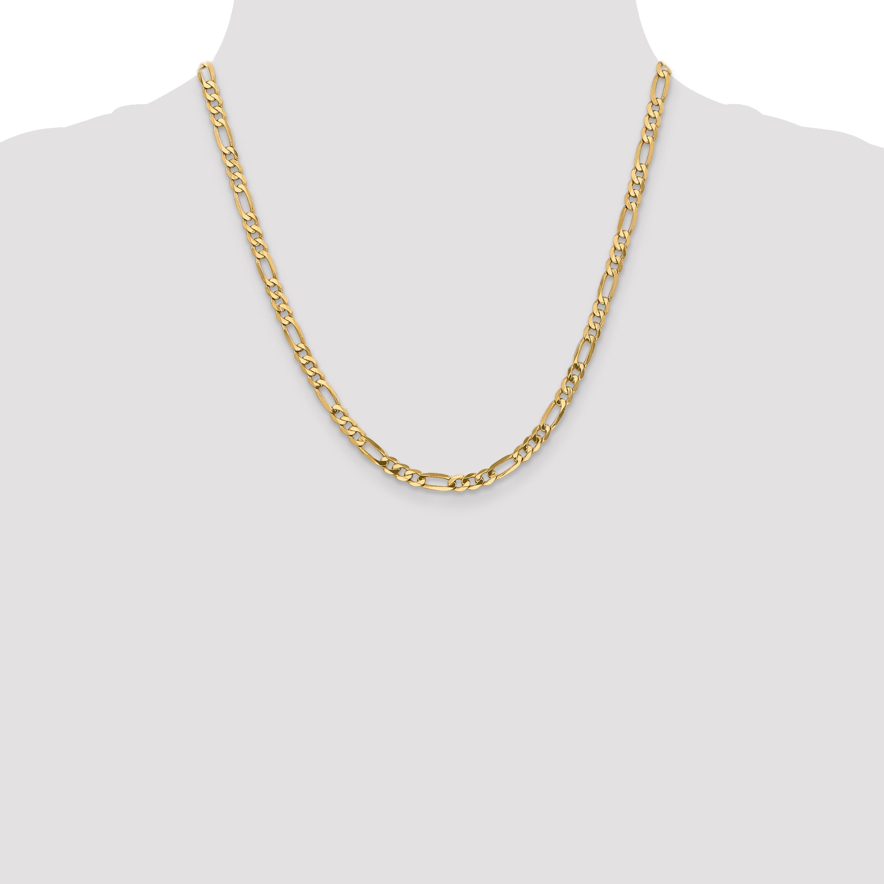 14K 5mm Flat Figaro Chain