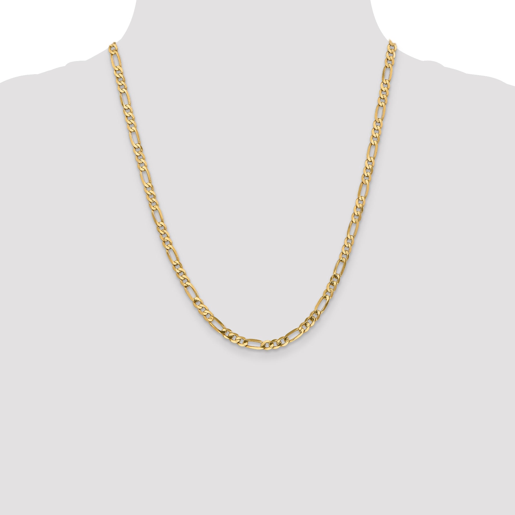 14K 5mm Flat Figaro Chain