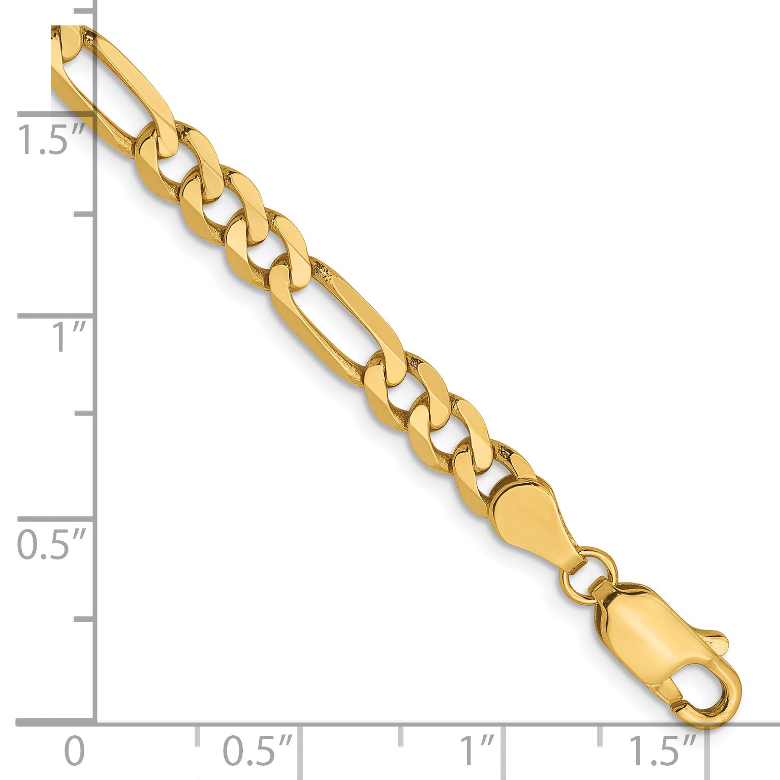 14K 5mm Flat Figaro Chain Secondary image
