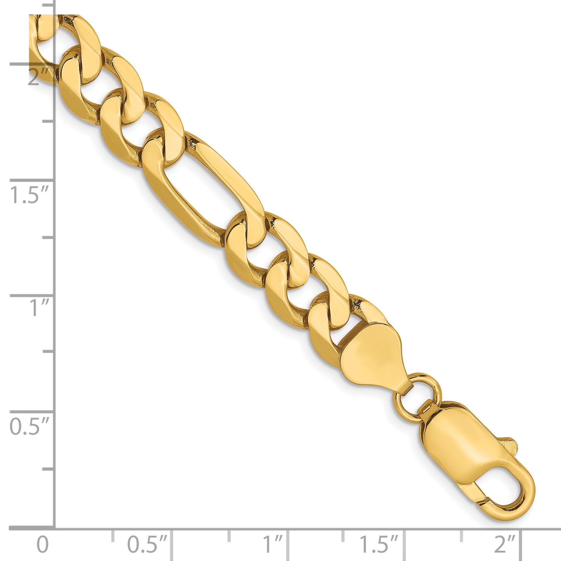 14K 7.5mm Flat Figaro Chain Secondary image