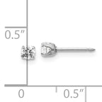 Inverness 14k White Gold 3mm CZ Stud Short Post Piercing Earrings