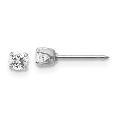 Inverness 14k White Gold 3mm CZ Stud Short Post Piercing Earrings