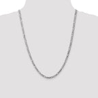 14K 4mm White Gold Flat Figaro Chain  Lobster Clasp