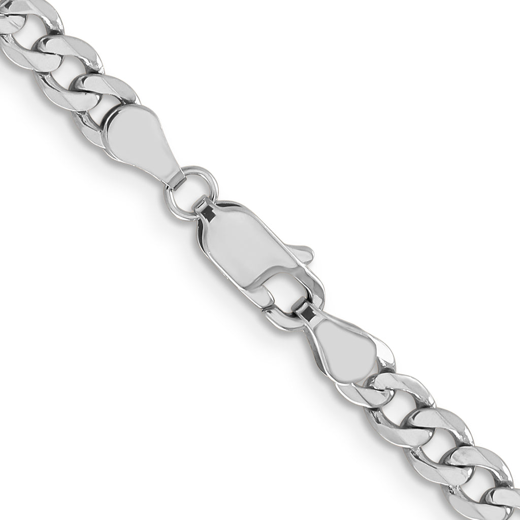 14K White Gold 5mm Flat Figaro Chain