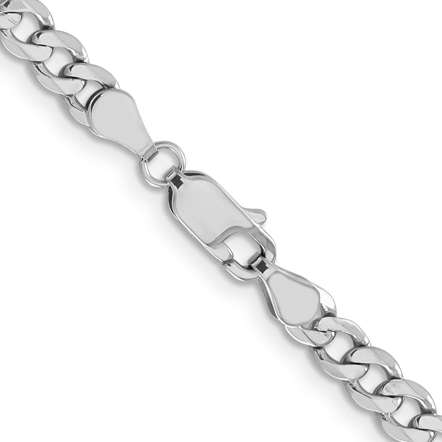 14K White Gold 5mm Flat Figaro Chain