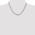 14 Karat White Gold 5.5mm Flat Figaro Chain - View 4