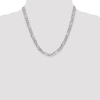 14K White Gold 6mm Flat Figaro Chain
