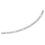 14K White Gold 6mm Flat Figaro Chain