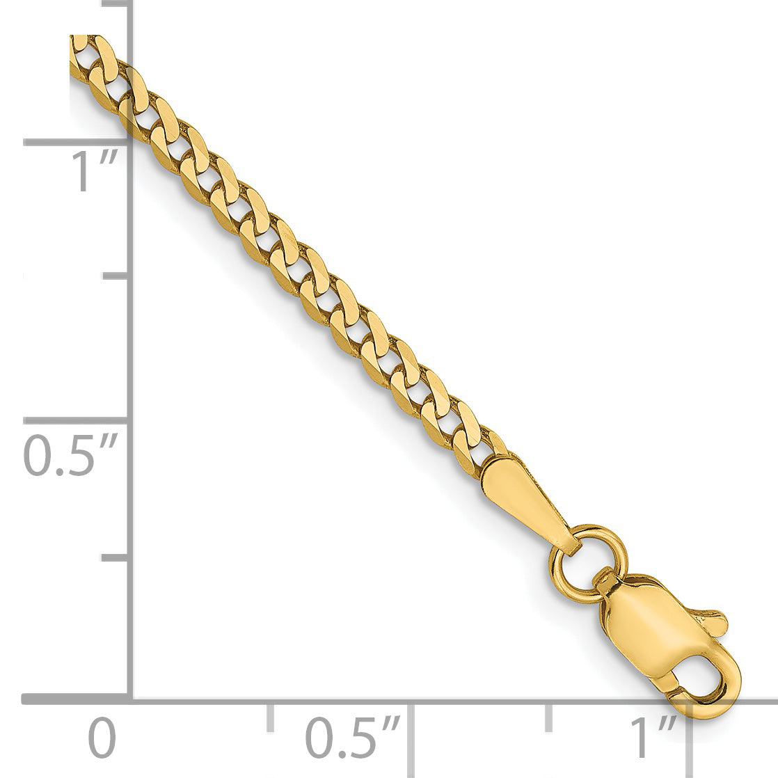14K 2.2mm Flat Beveled Curb Chain Secondary image