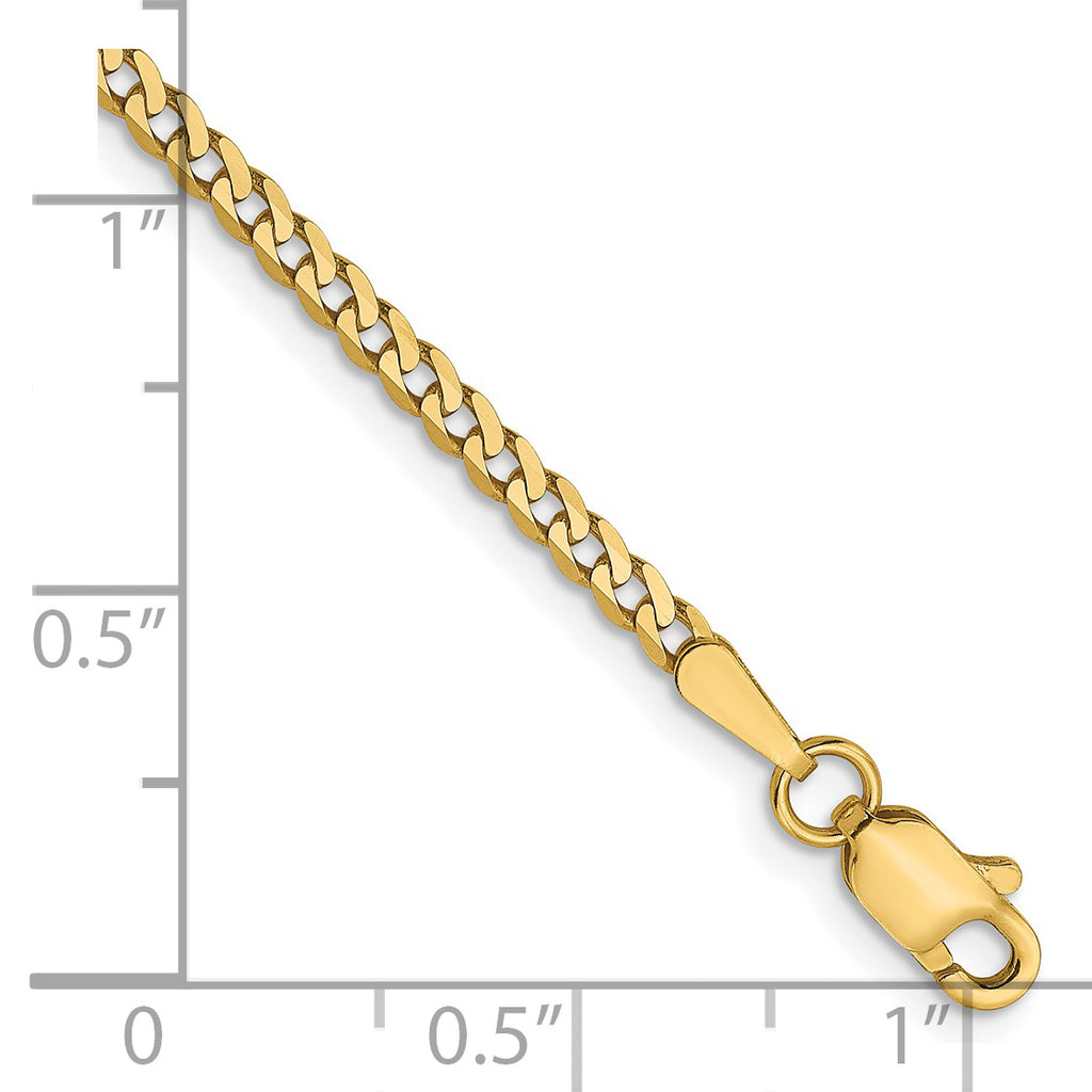 14K 2.2mm Flat Beveled Curb Chain