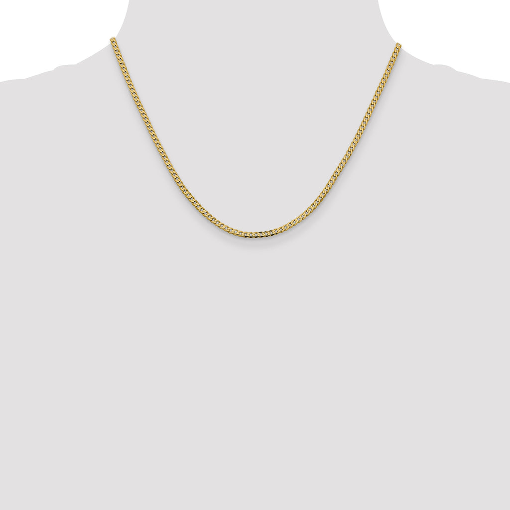 14K 2.3mm Flat Beveled Curb Chain