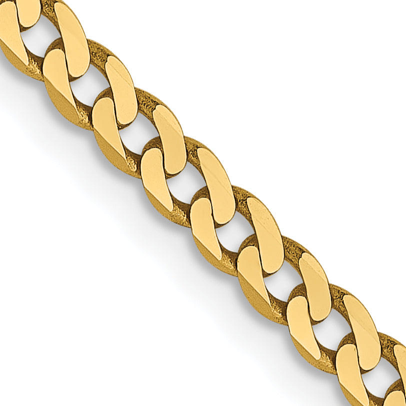 14K 2.3mm Flat Beveled Curb Chain Secondary image