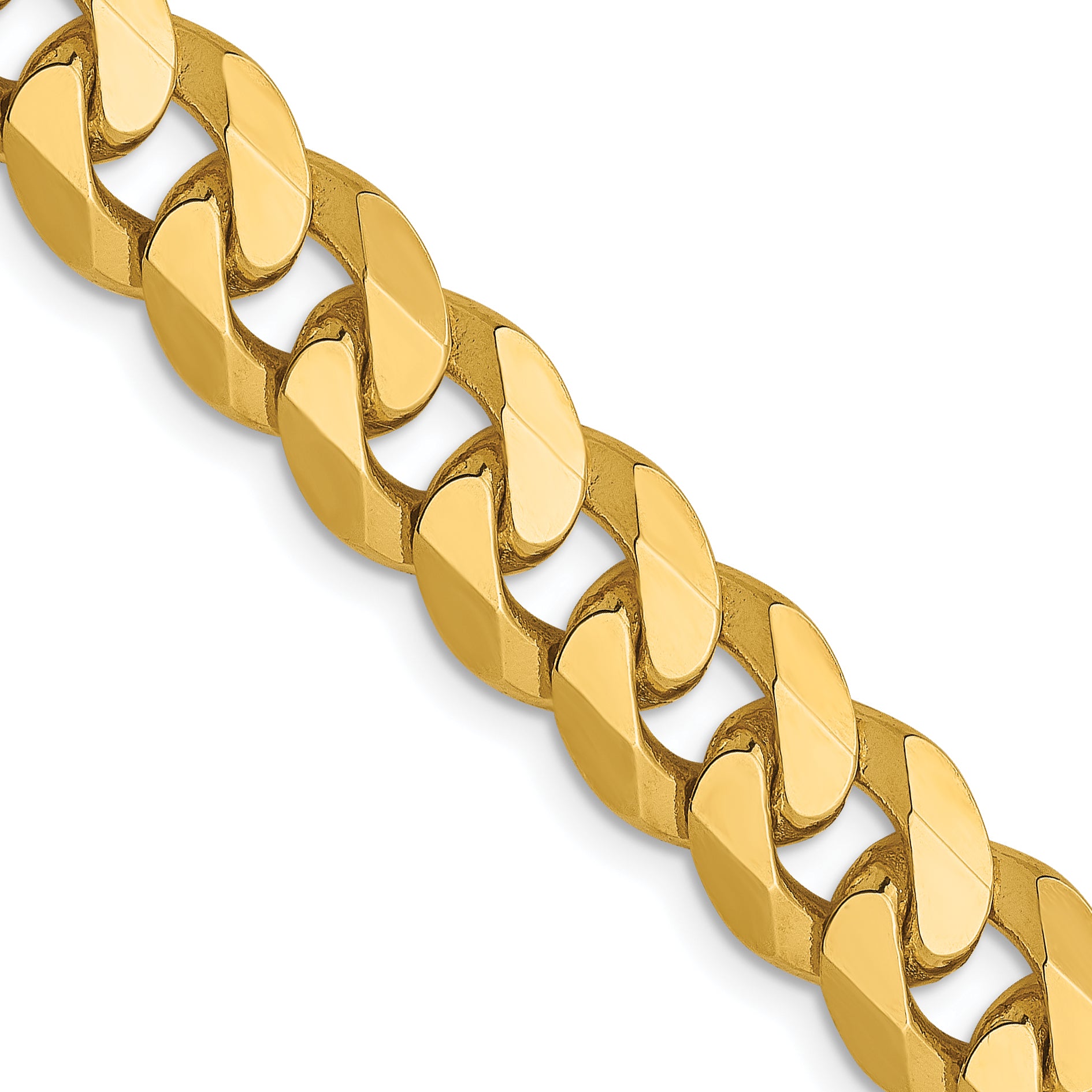 14K 8mm Flat Beveled Curb Chain Secondary image