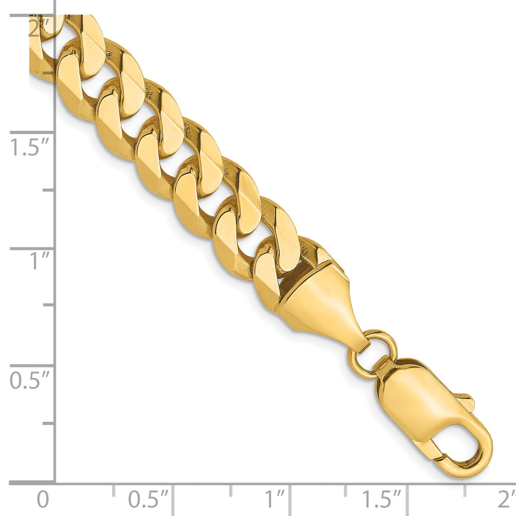 14K 8.75mm Flat Beveled Curb Chain