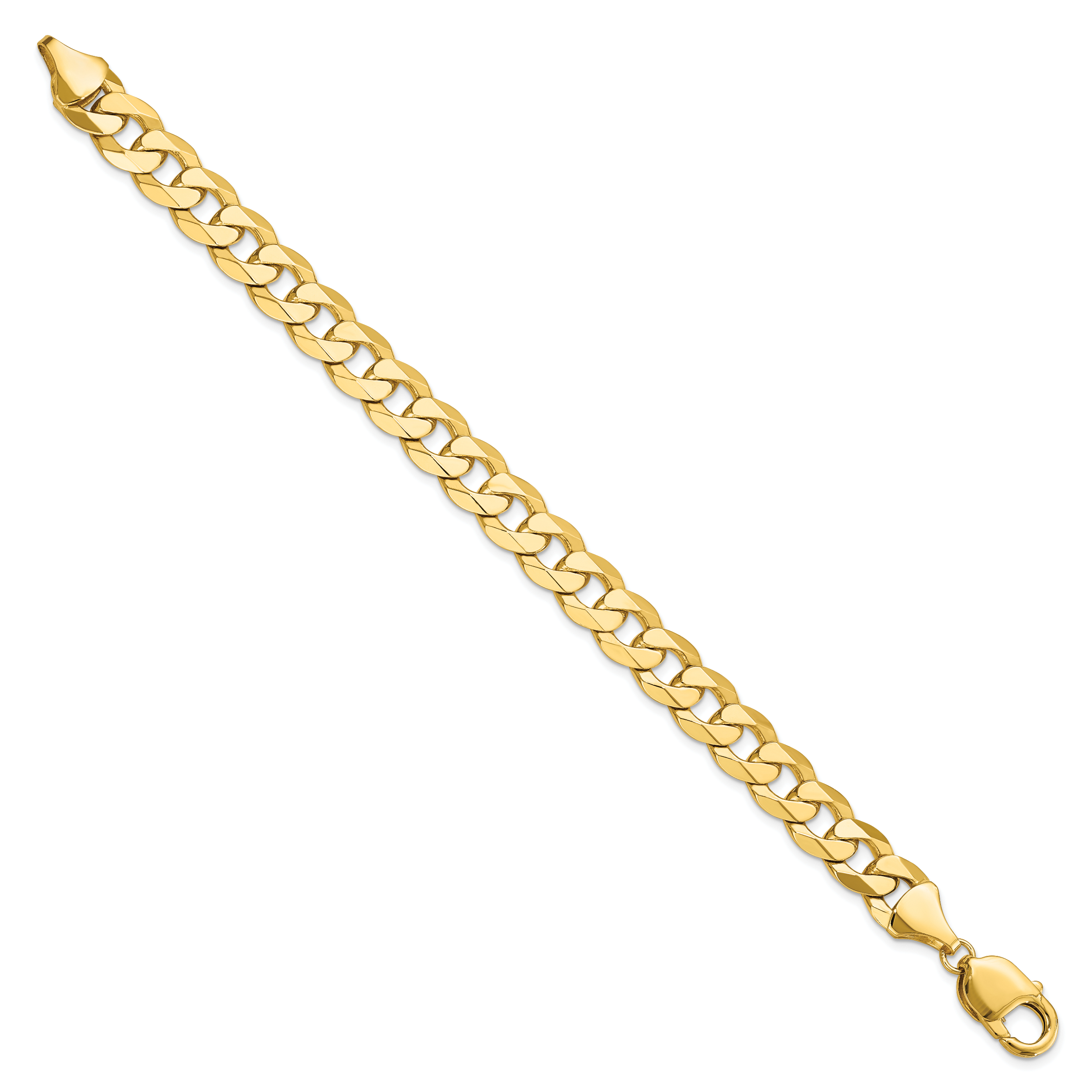 14K 9.5mm Flat Beveled Curb Chain Secondary image