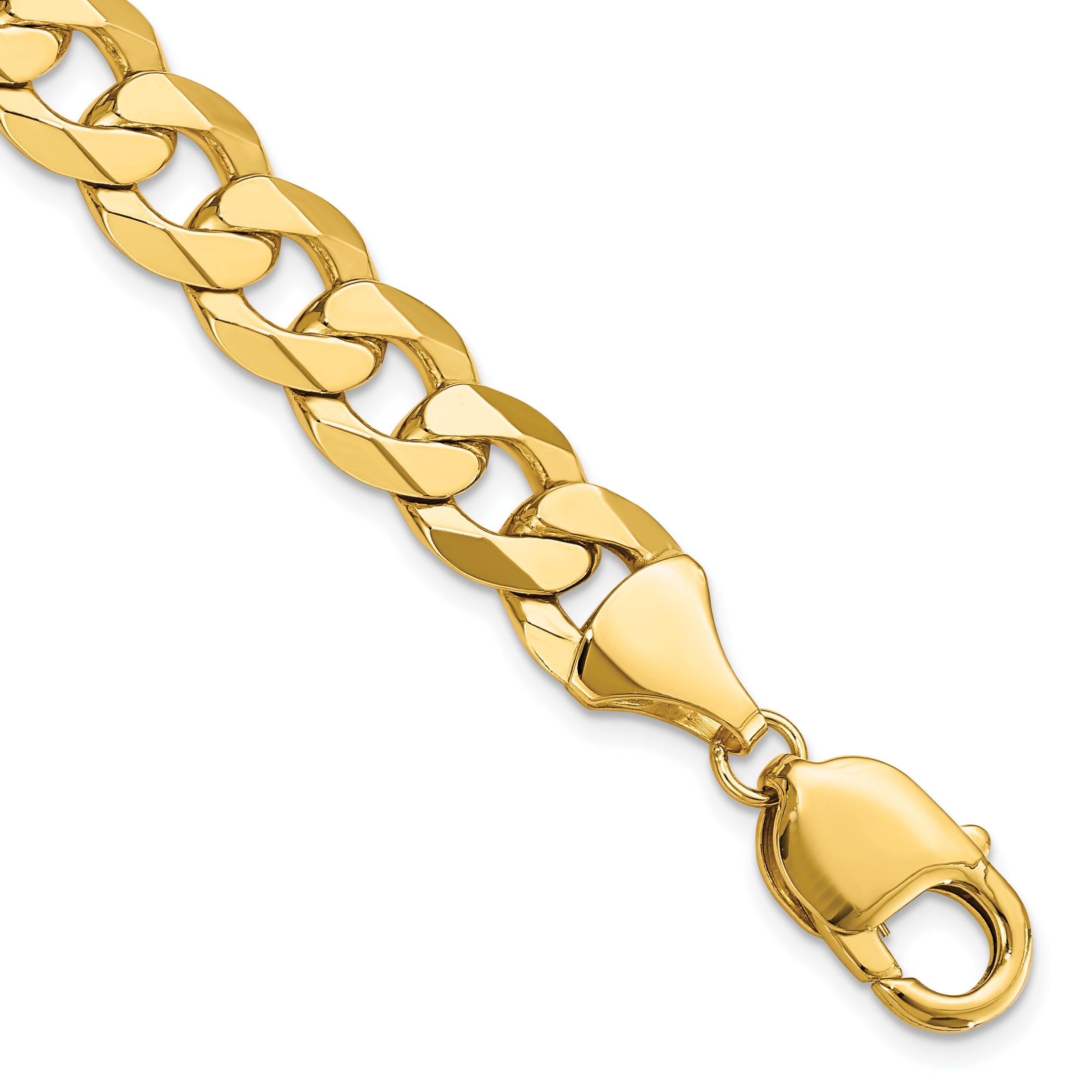 14K 9.5mm Flat Beveled Curb Chain Main image
