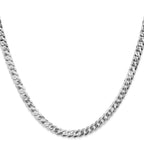 14K White Gold 4.5mm Flat Beveled Curb Chain