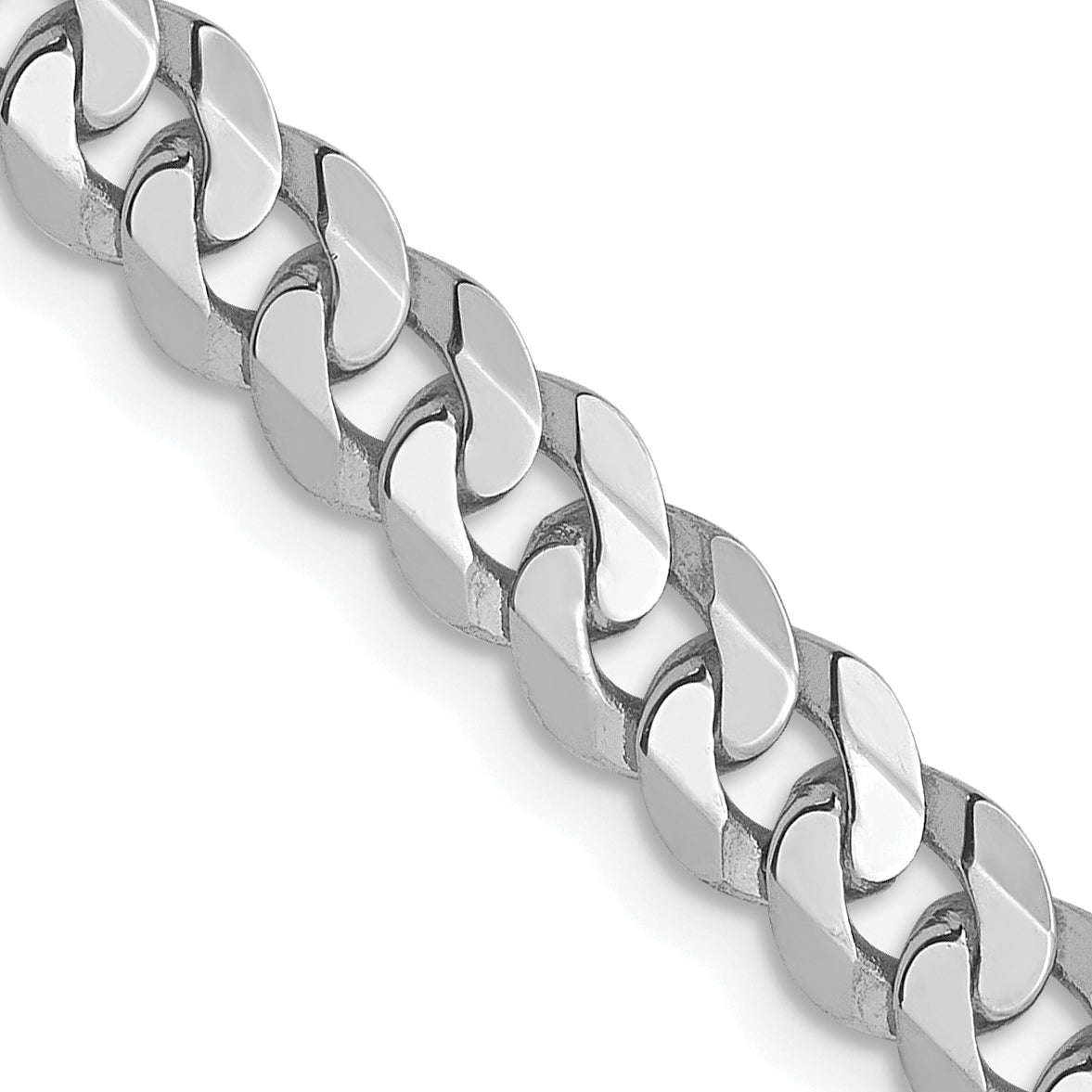 14K White Gold 4.5mm Flat Beveled Curb Chain Main image