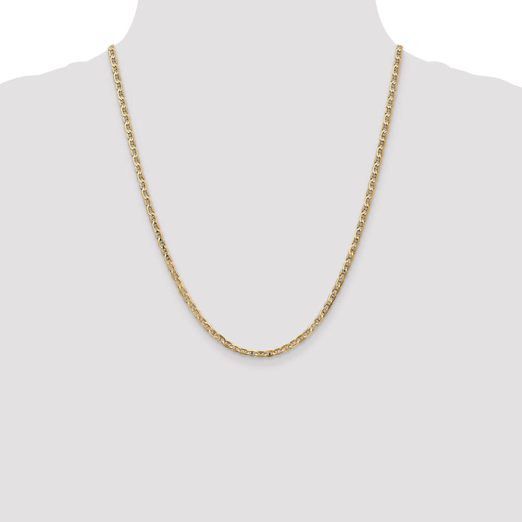 14K 3mm Concave Anchor Chain