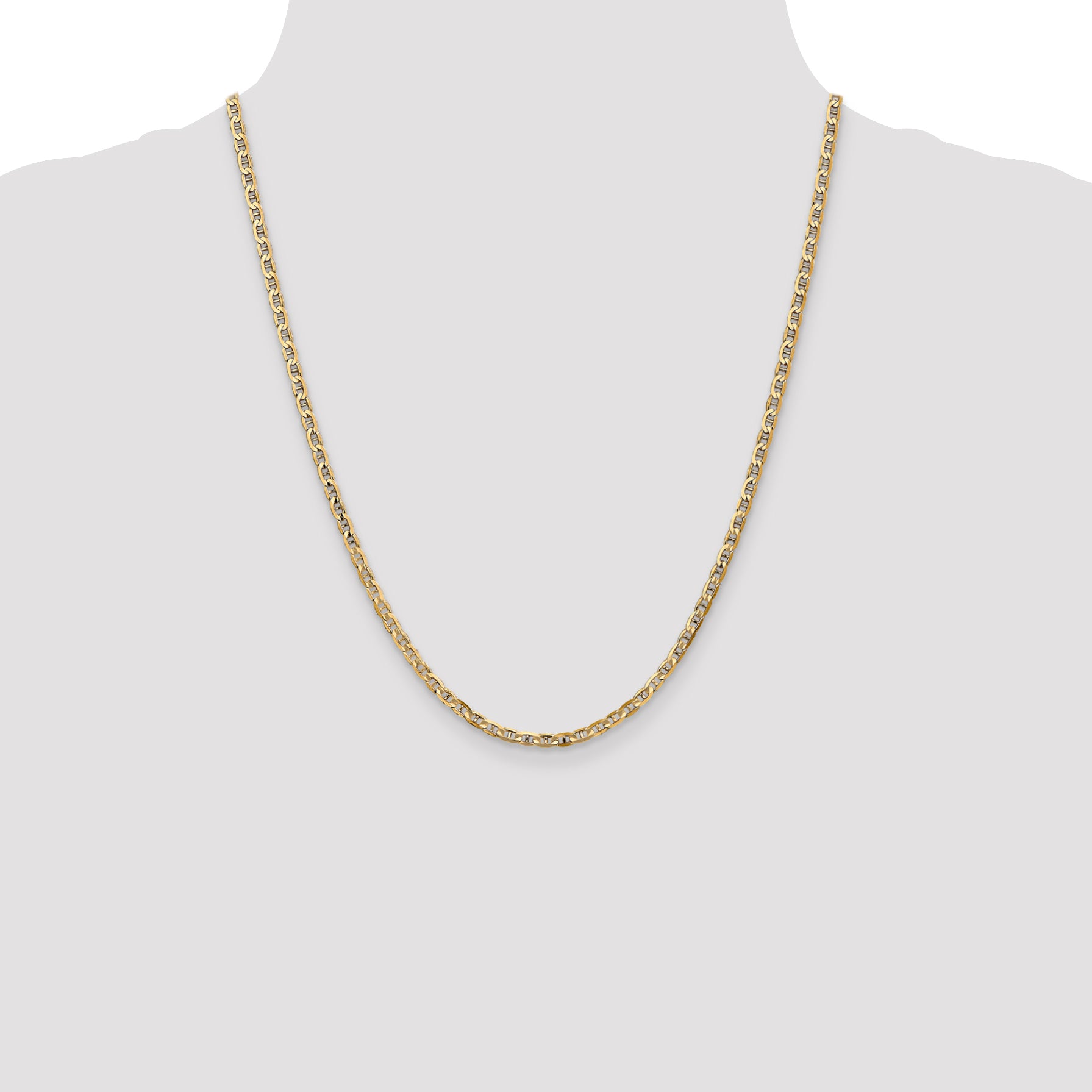 14K 3mm Concave Anchor Chain