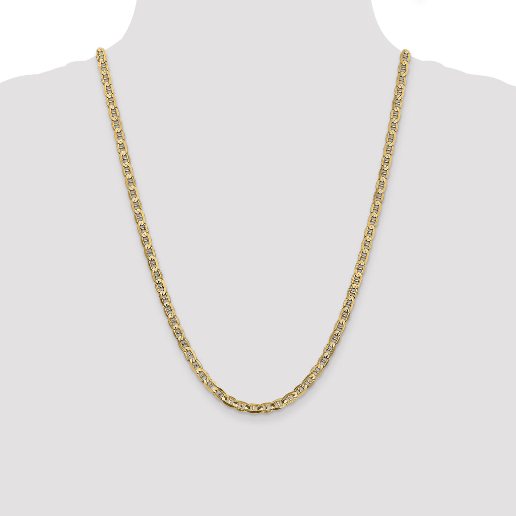 14K 4.5mm Concave Anchor Chain