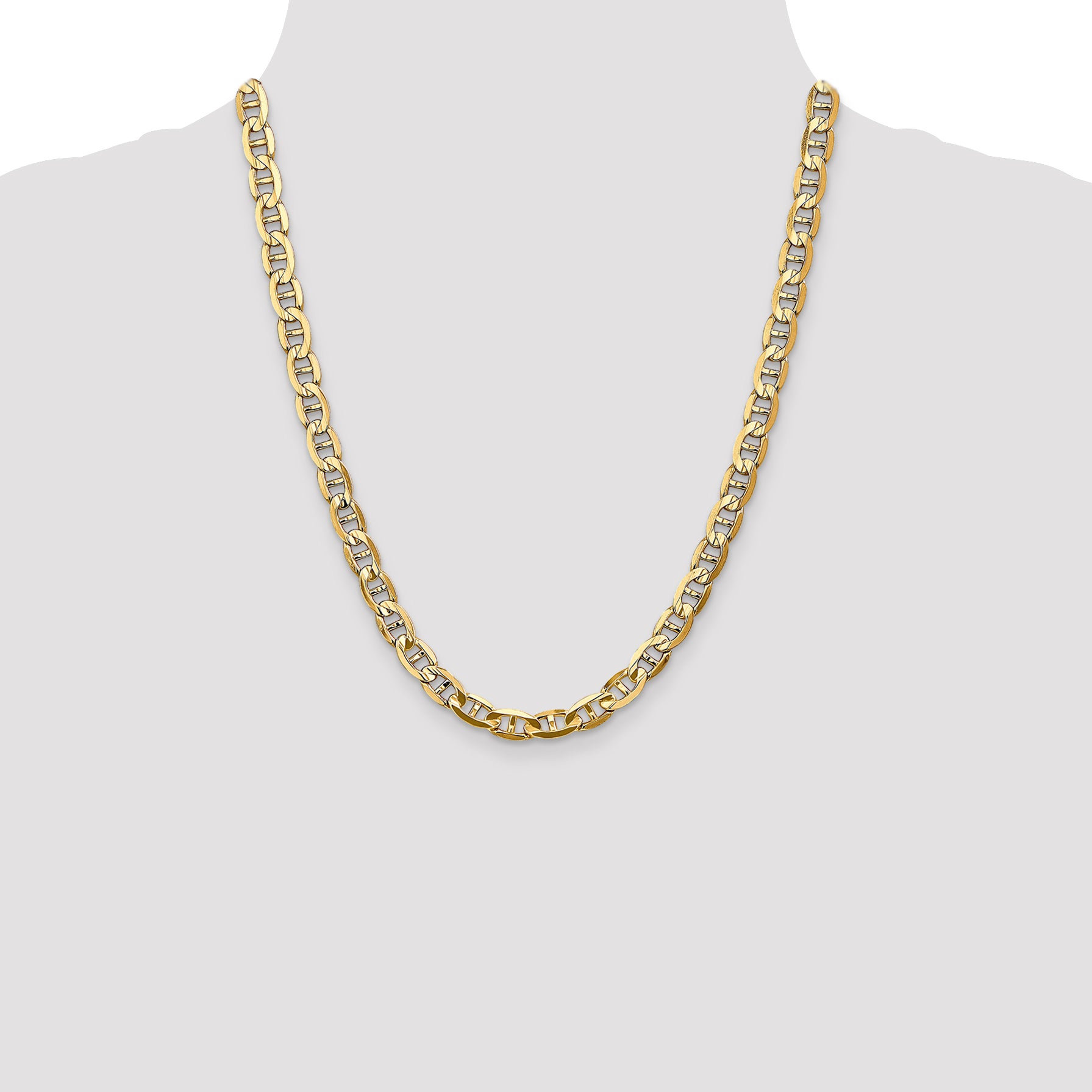 14K 7mm Concave Anchor Chain
