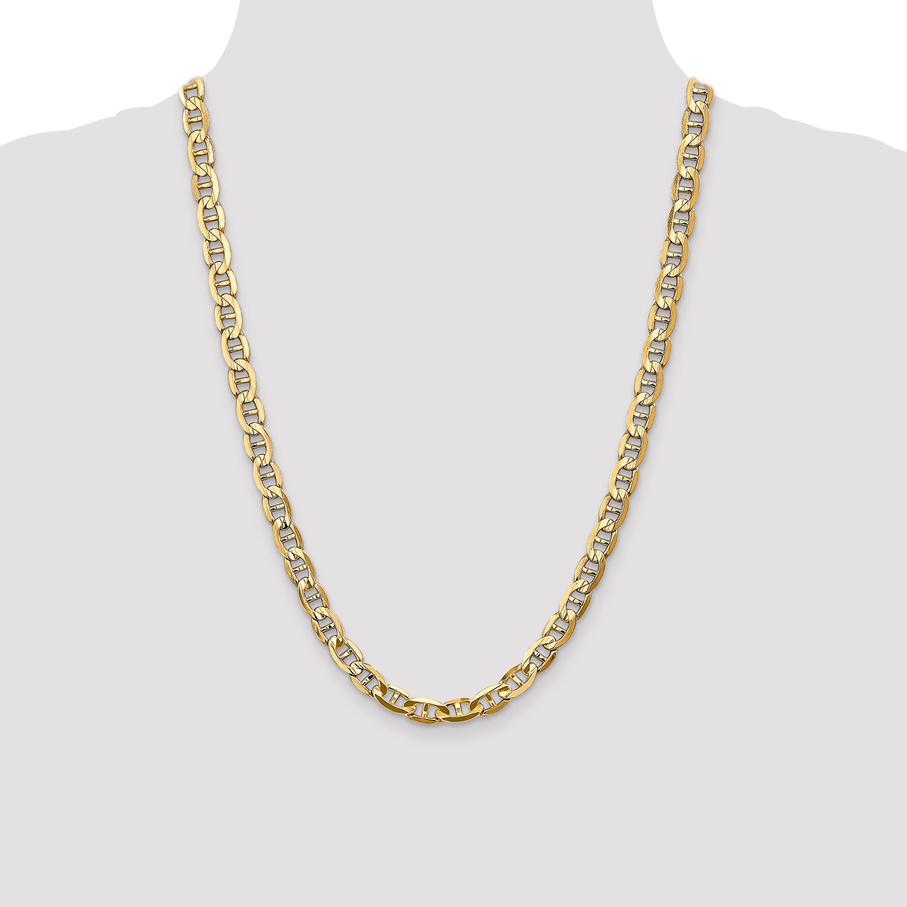 14K 7mm Concave Anchor Chain