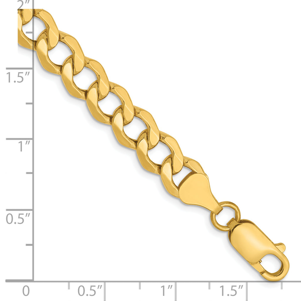 14 Karat 7mm Semi-Solid Curb Link Chain - View 2