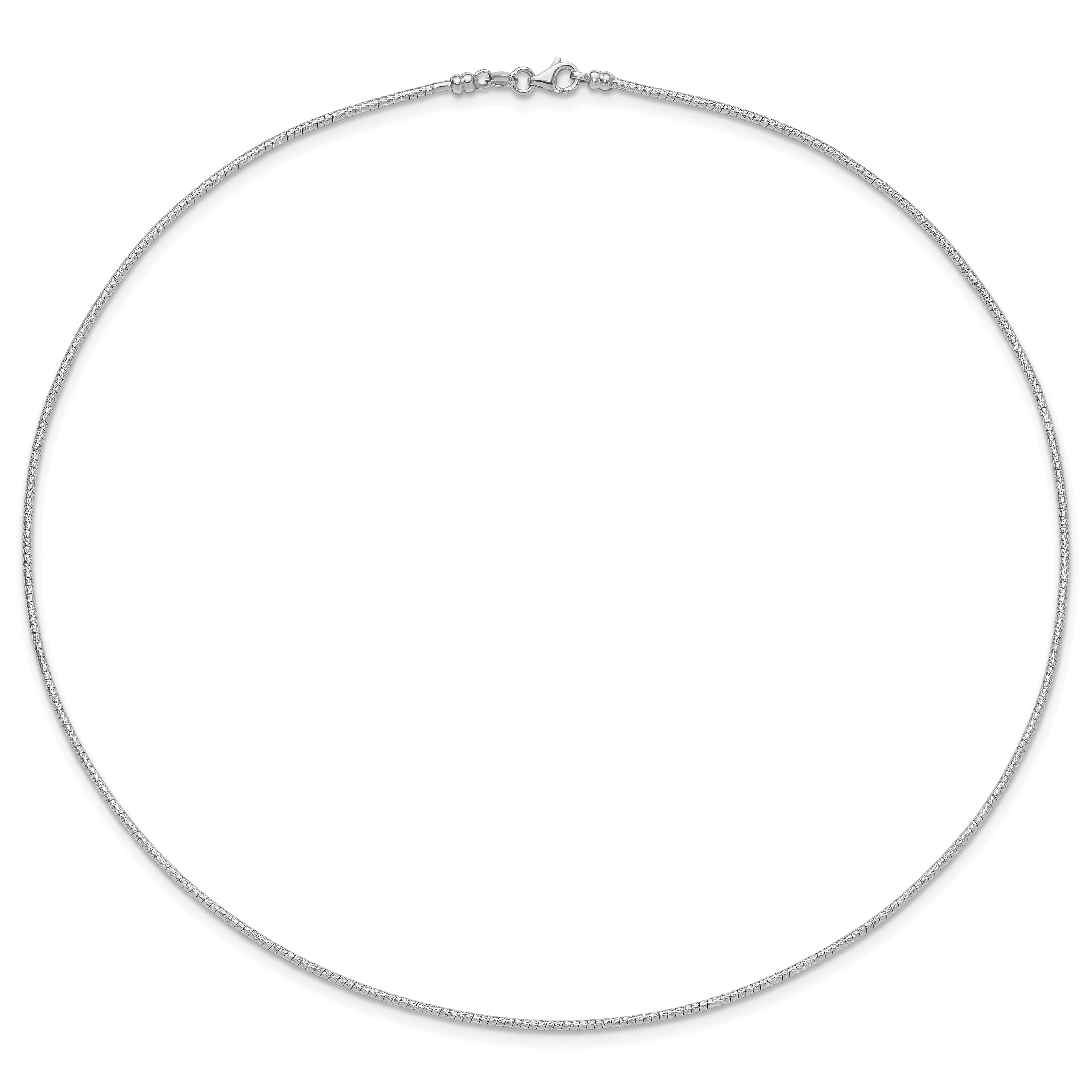 14K White 1.5mm D/C Neckwire Necklace