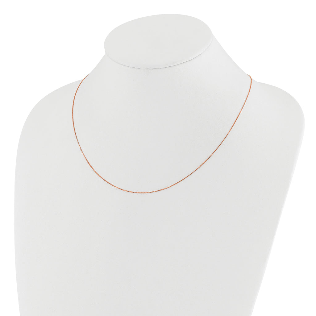 14K Rose Gold Adjustable .55mm Baby Box Chain