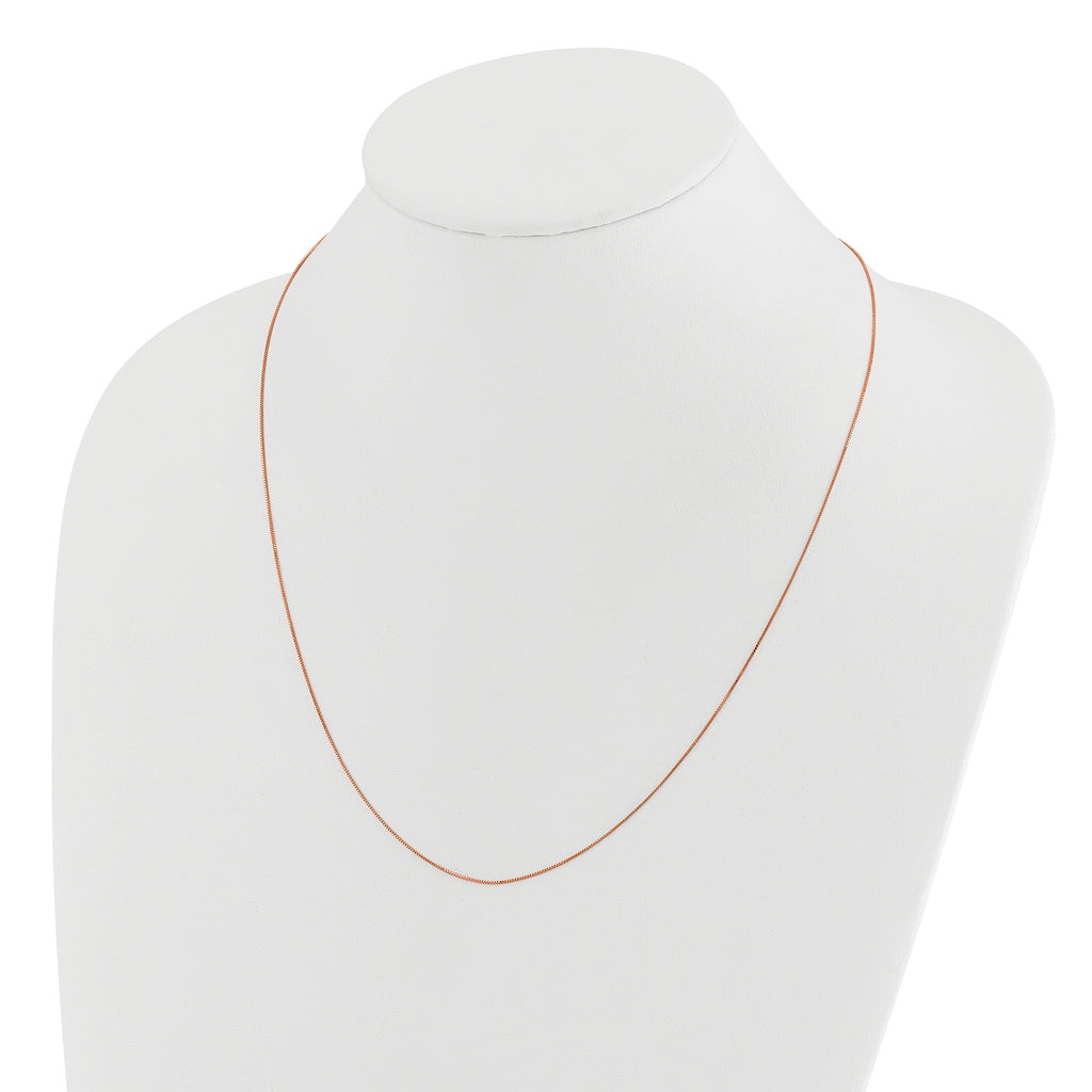 14K Rose Gold Adjustable .55mm Baby Box Chain