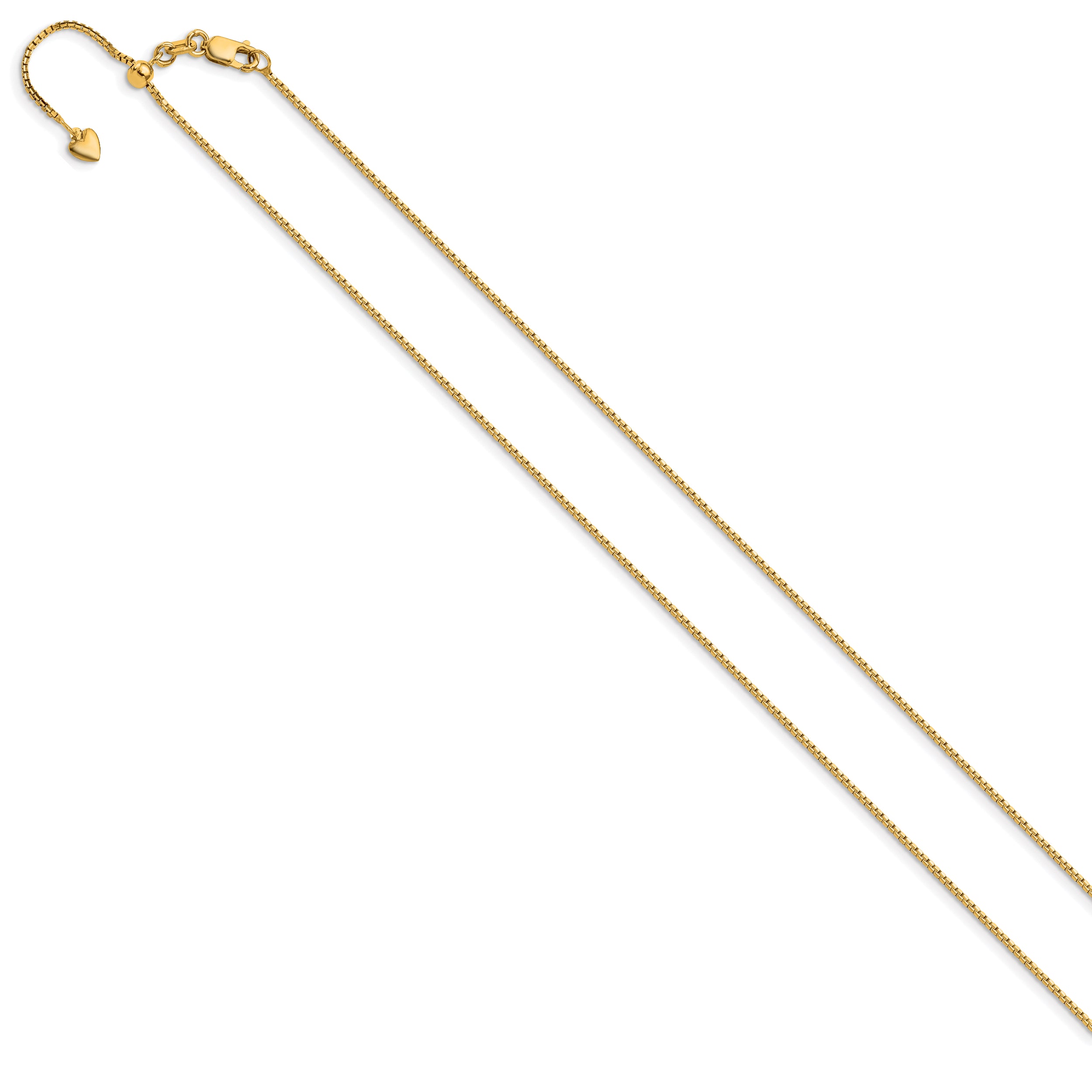 14K Adjustable 1mm  D/C Box Chain