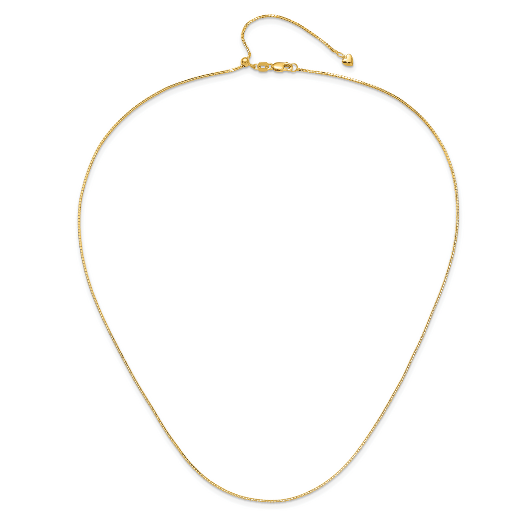 14K Adjustable 1mm  D/C Box Chain