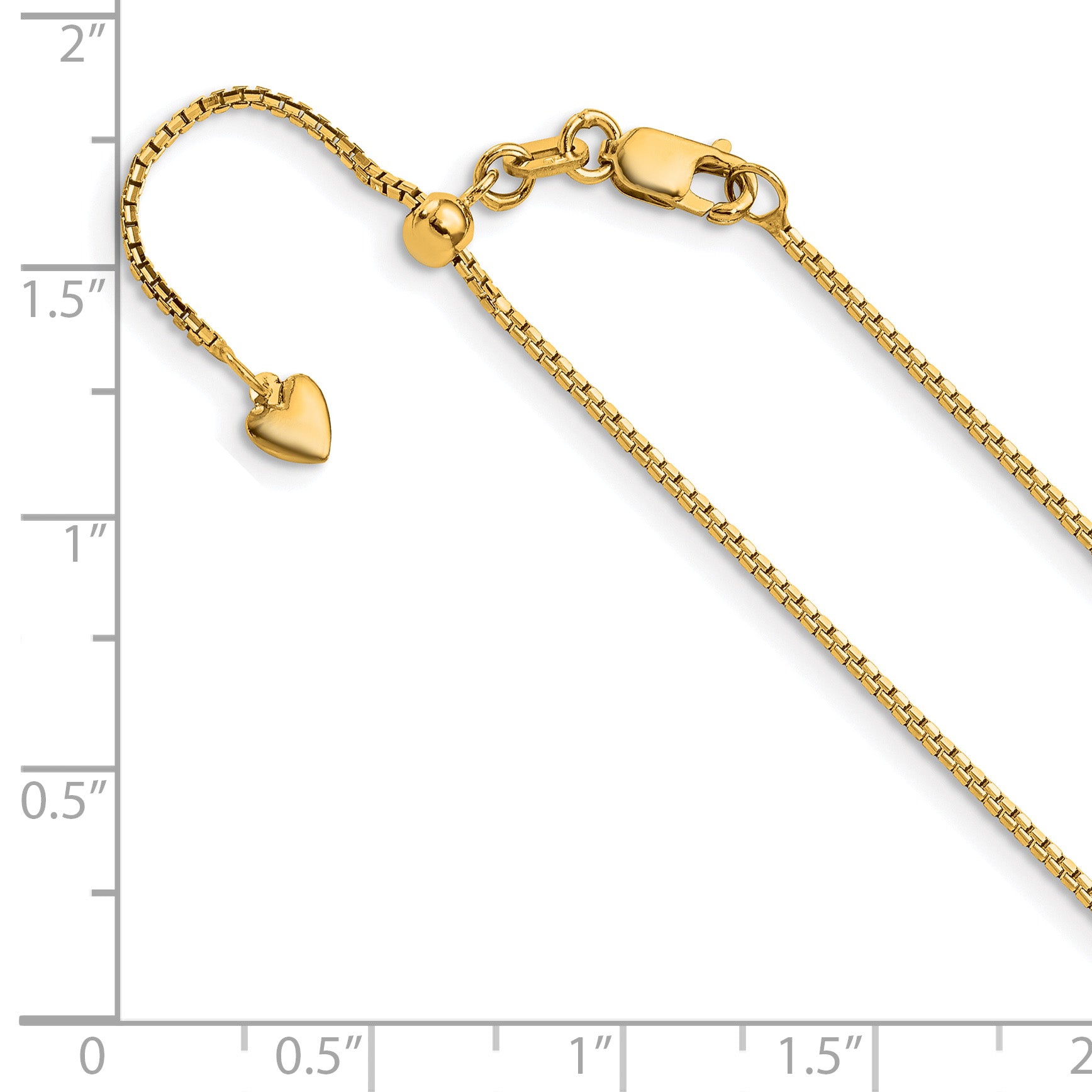14K Adjustable 1mm  D/C Box Chain