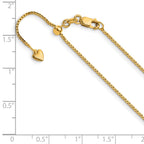 14K Adjustable 1mm  D/C Box Chain