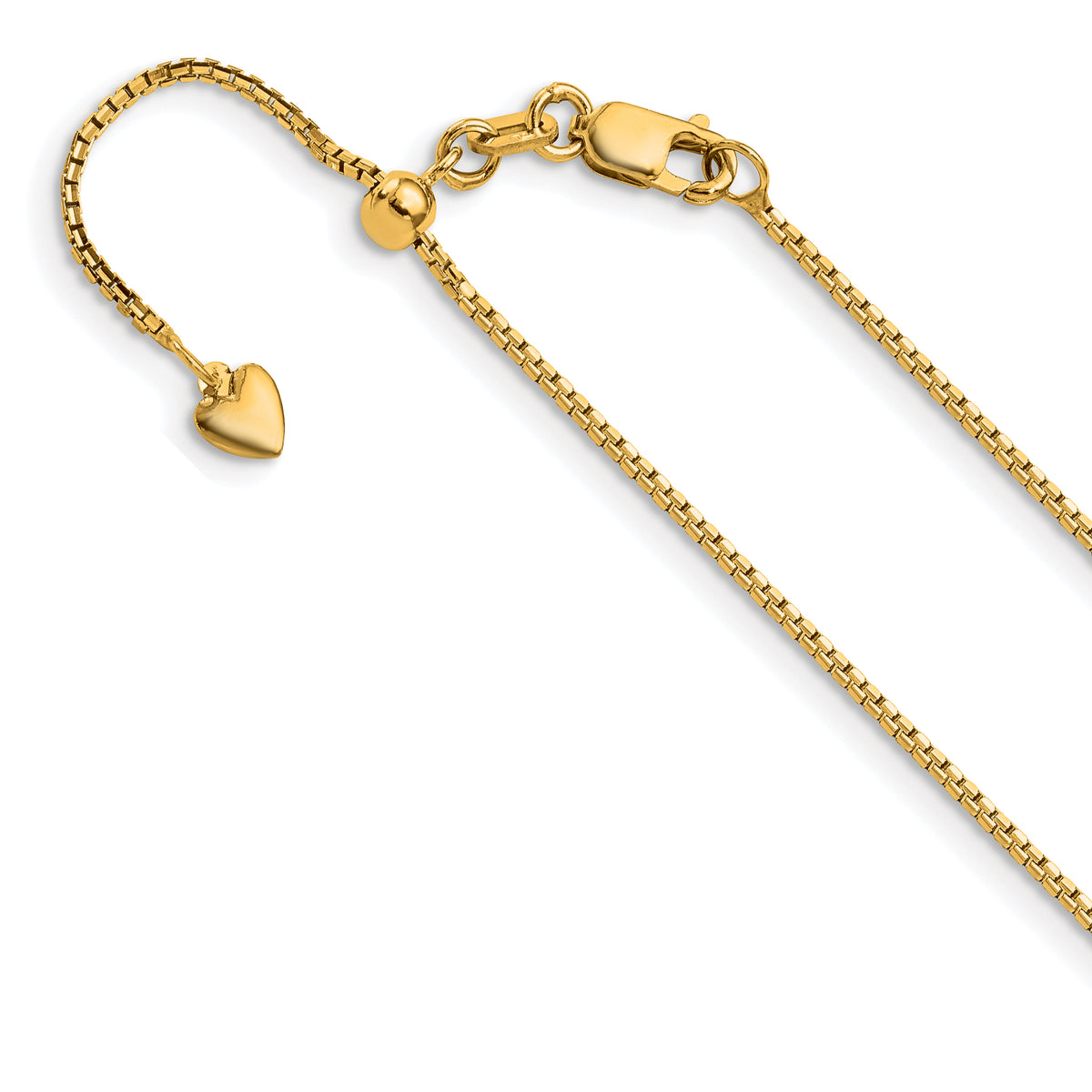 14K Adjustable 1mm  D/C Box Chain