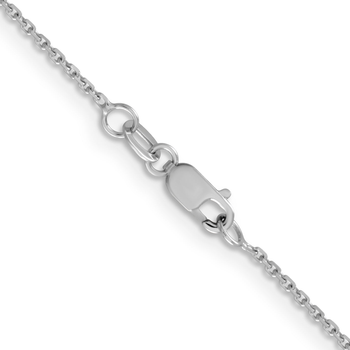 14K White Gold 1.05mm D/C Cable Chain