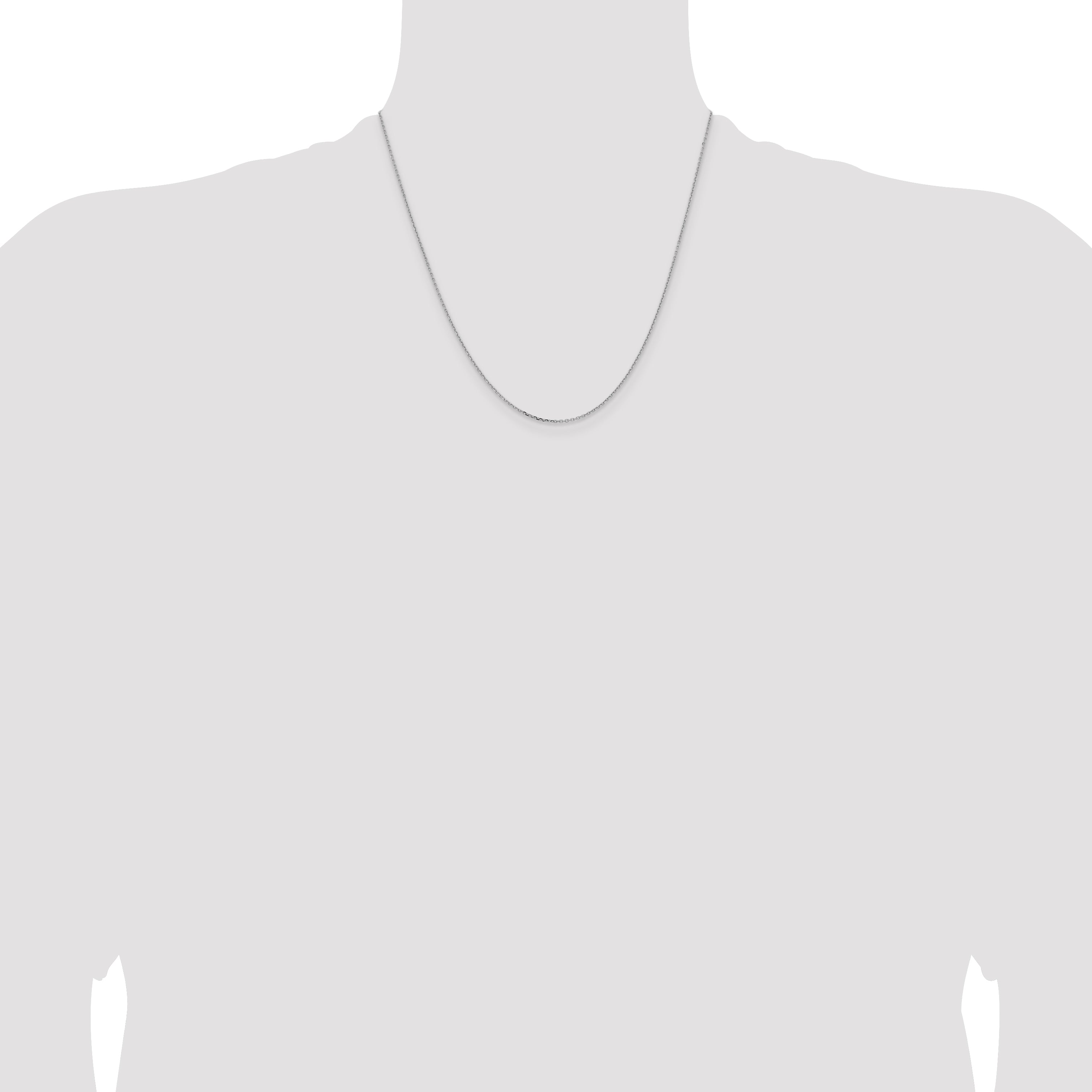 14K White Gold 1.05mm D/C Cable Chain