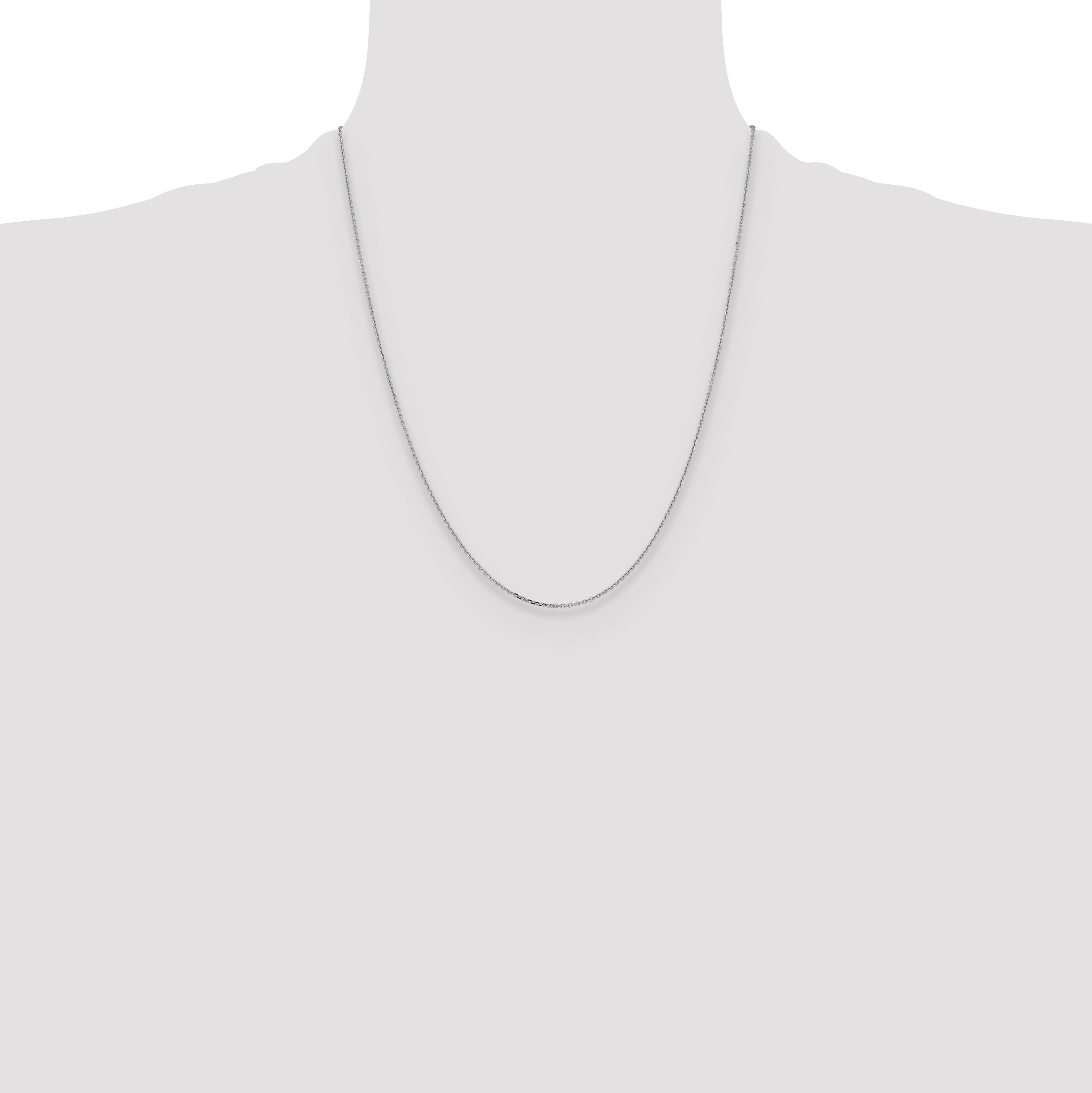 14K White Gold 1.05mm D/C Cable Chain