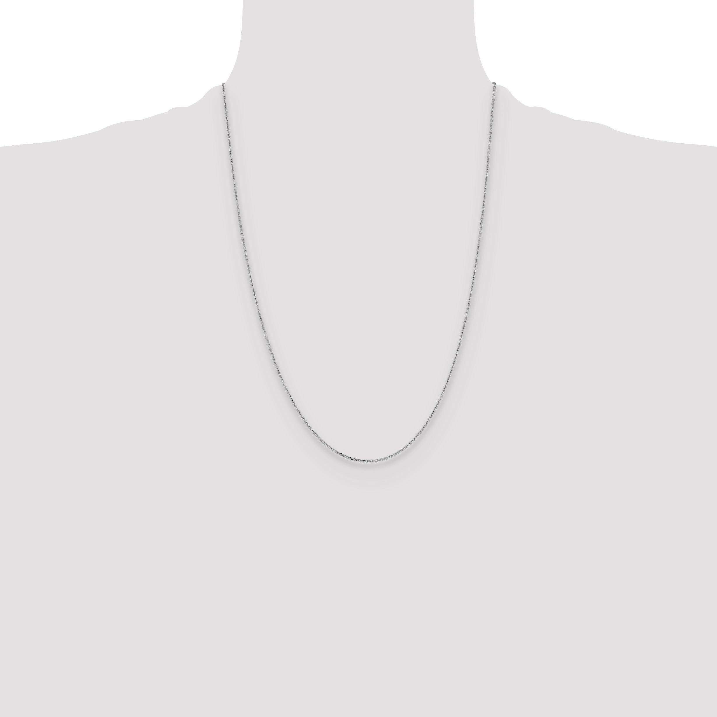 14K White Gold 1.05mm D/C Cable Chain