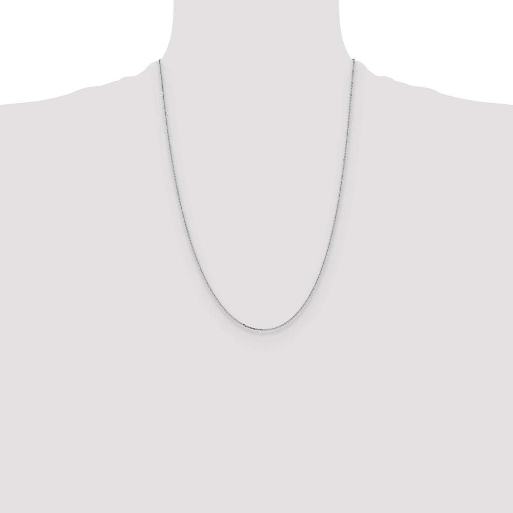 14K White Gold 1.05mm D/C Cable Chain