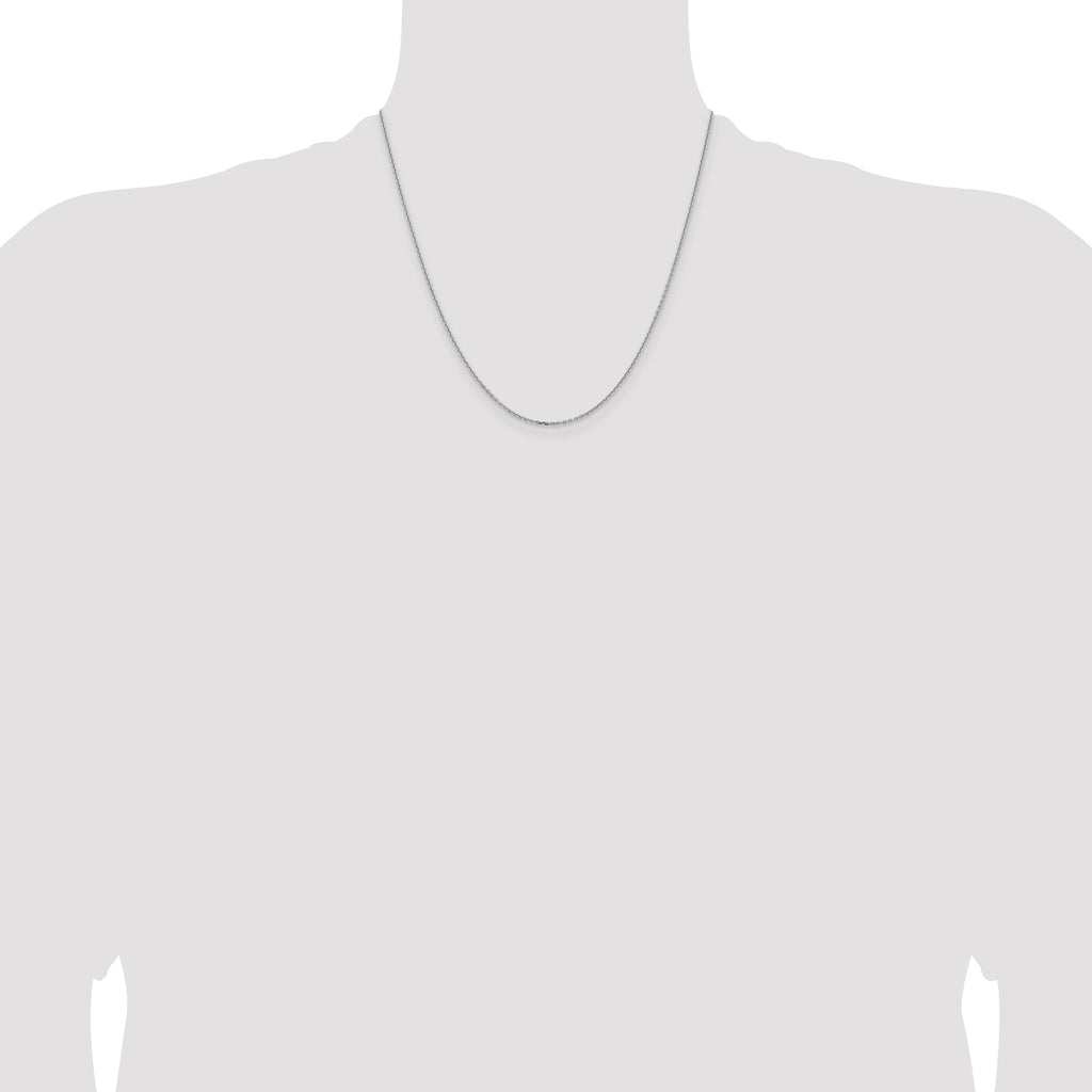 14K White Gold 1.4mm D/C Cable Chain