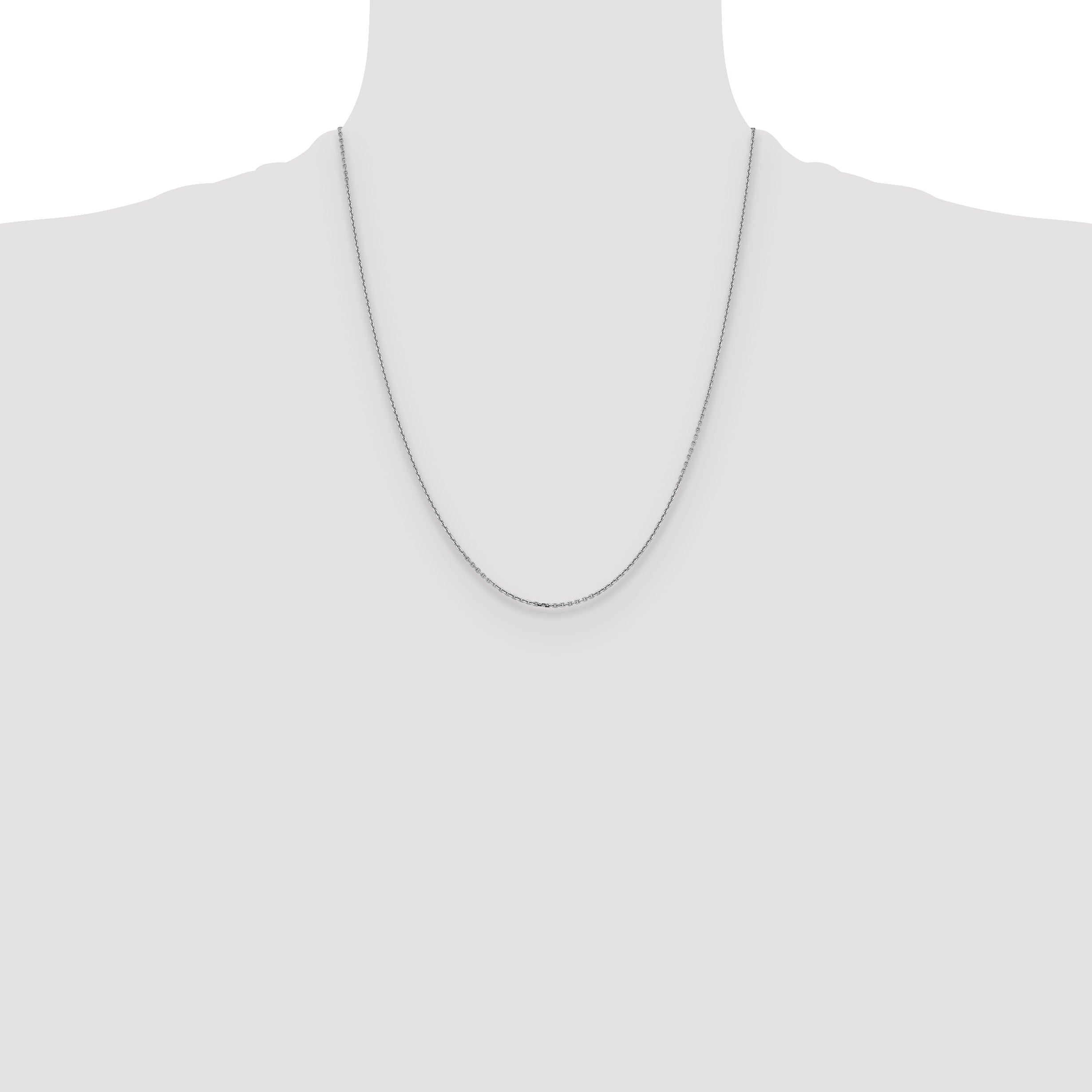 14K White Gold 1.4mm D/C Cable Chain