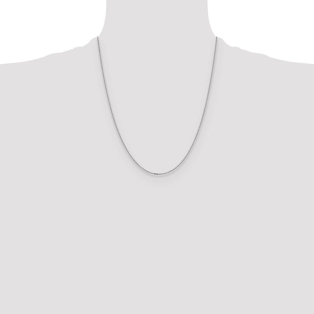14K White Gold 1.4mm D/C Cable Chain