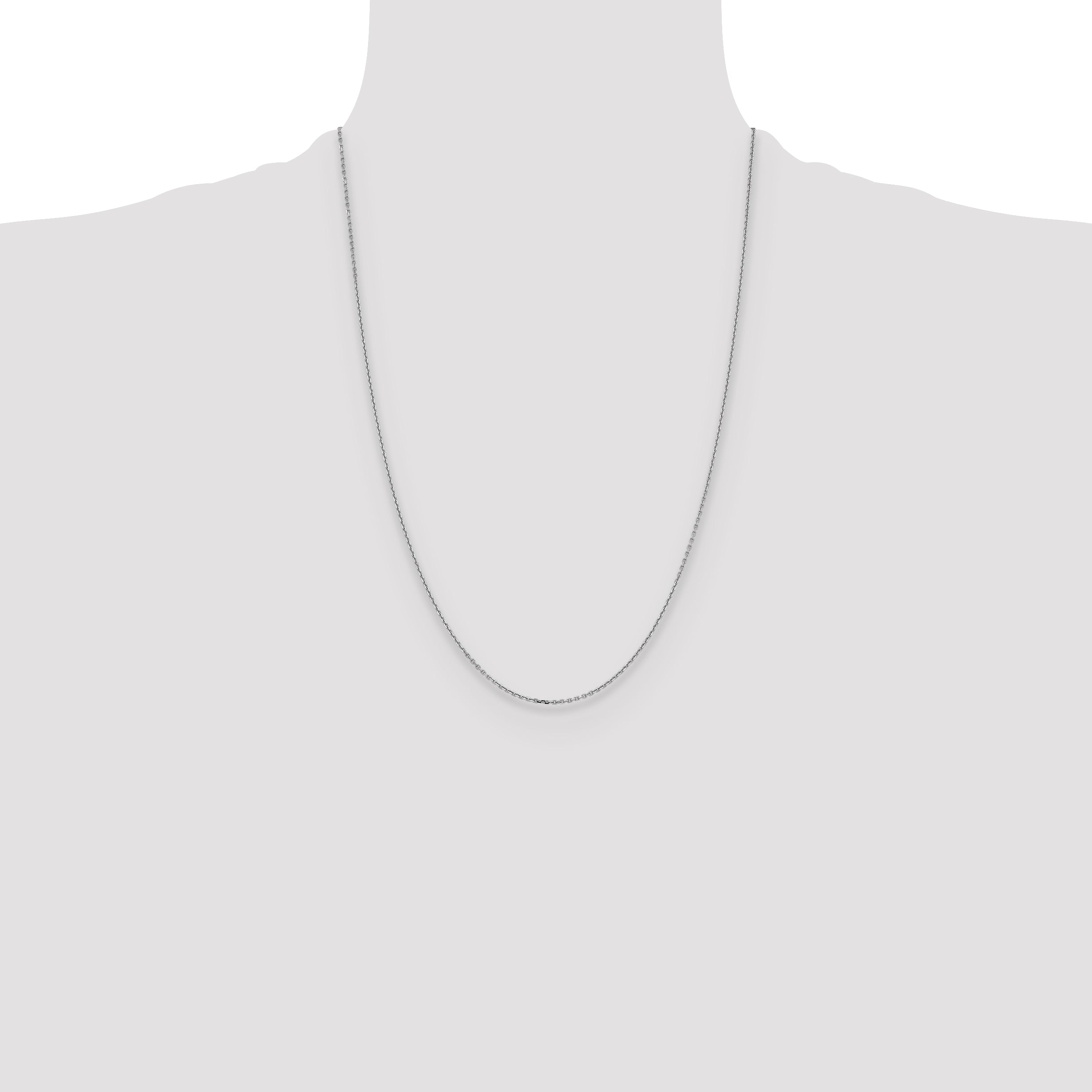 14K White Gold 1.4mm D/C Cable Chain
