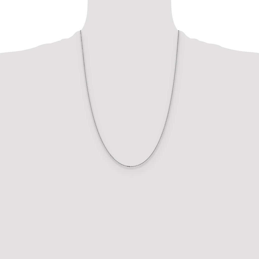 14K White Gold 1.4mm D/C Cable Chain